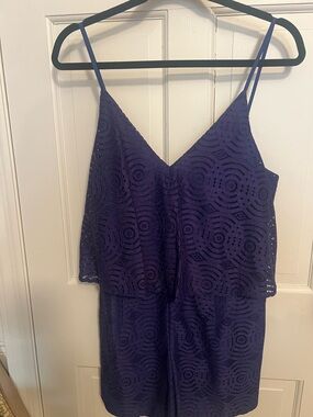 Lilly Pulitzer Purple Lace Eyelet Dress with Gold Zip Charm